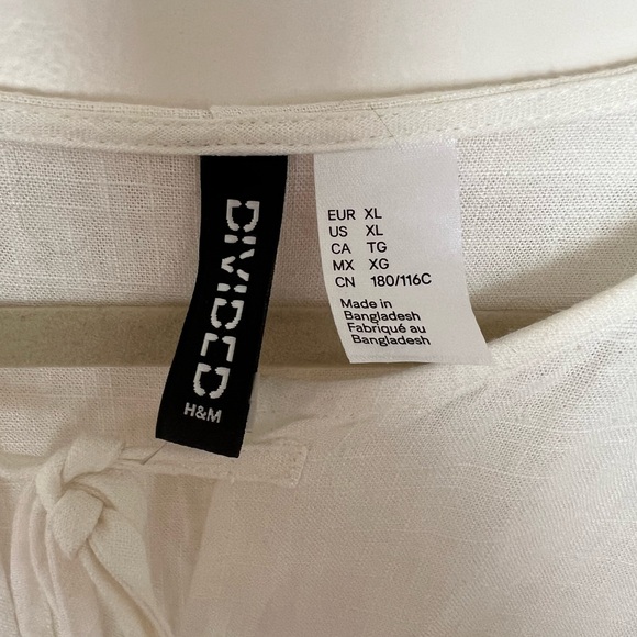 H&M Linen Puff Sleeve Mini Dress in Women’s XL - Picture 7 of 7